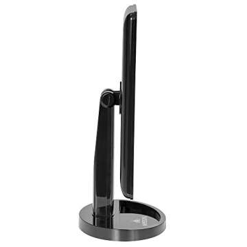 Impressions Vanity Touch Ultra LED Lighted Makeup Mirror, X Large Vanity Mirror with Touch Sensor Dimmer Switch, 360 Rotation Tabletop Cosmetic Mirror with Double Power Supply(Black)