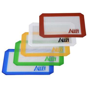 Non-stick Wax Mat Pad [5-Pack] / Silicone Nonstick Mat Small Rectangle 5" x 4" - Colors Exactly as F...