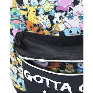 Vanilla Underground Pokemon Gamer School Backpack | Adjustable Straps | Unisex Design | Dynamic Pokémon-Themed | Multiple Pockets