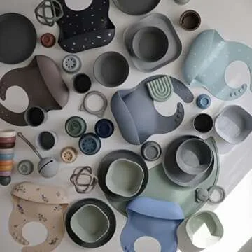 mushie Silicone Baby Bib | Adjustable Fit Waterproof Bibs (Numbers Black)