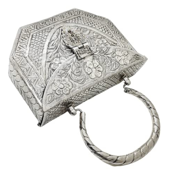 Trend Overseas Women's Silver Brass Clutch - Handmade Elegance