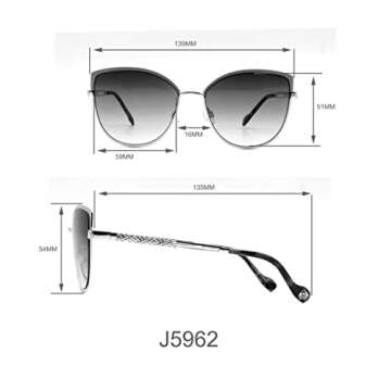 Jessica Simpson Cat Eye Sunglasses - Stylish UV400 Protection