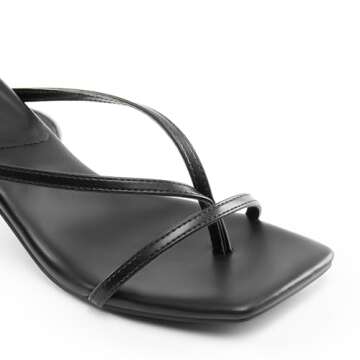 DREAM PAIRS Women's kitten Low Strappy Lace Up Heels Open Square Toe Thong Ankle Strap Heels Sexy Fashion Comfort Dress Shoes Party Sylvestra Pumps Heeled Sandals