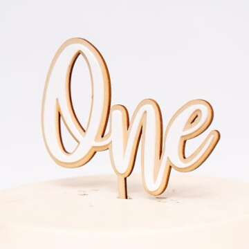 White One Cake Topper - First Birthday Cake Topper - Acrylic One Cake Topper - Cake Smash,Photo Prop(white one CT)