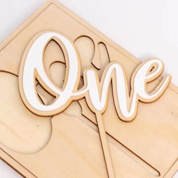 White One Cake Topper - First Birthday Cake Topper - Acrylic One Cake Topper - Cake Smash,Photo Prop(white one CT)