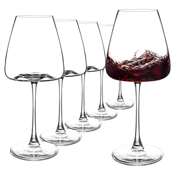 Elegant Red Wine Glasses Set of 6 for Tastings and Home