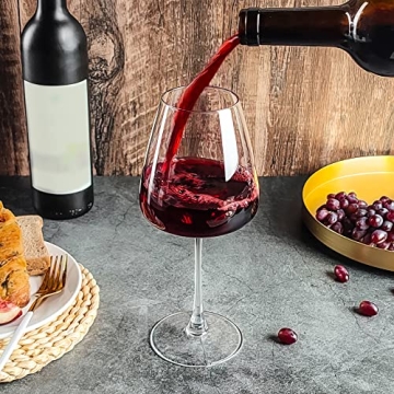 Elegant Red Wine Glasses Set of 6 for Tastings and Home