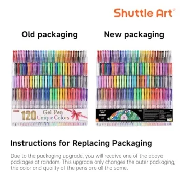 Shuttle Art 120 Unique Gel Pen Set for Artists and Crafters