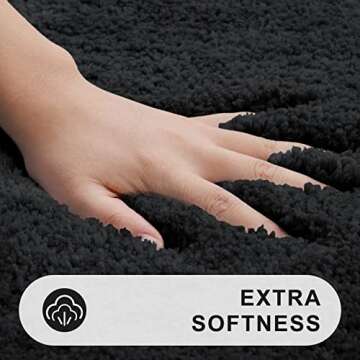 Buganda Microfiber Bathroom Rugs Set 2 Pieces - Shaggy Soft Thick Bath Mat, Non-Slip Machine Wash/Dr...