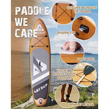ABYSUP Paddle boards, SUP, Paddleboard with All Accessories & Carry Bag, 10'6" Inflatable Paddle Board, Non-Slip Deck SUP Paddle Board, Anti-Sink Paddl&Pump Included(Paddle Board)