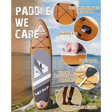 ABYSUP Paddle boards, SUP, Paddleboard with All Accessories & Carry Bag, 10'6" Inflatable Paddle Board, Non-Slip Deck SUP Paddle Board, Anti-Sink Paddl&Pump Included(Paddle Board)