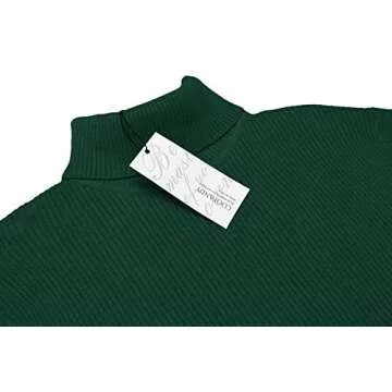 COOFANDY Mens Ribbed Slim Fit Knitted Pullover Casual Turtleneck Sweater Hunter Green