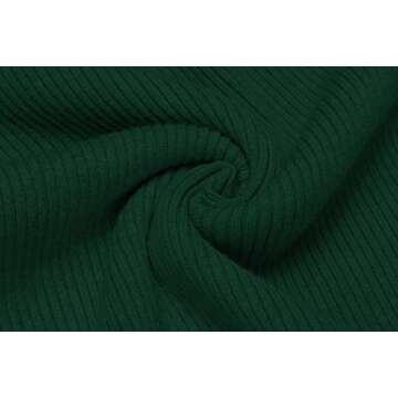 COOFANDY Mens Ribbed Slim Fit Knitted Pullover Casual Turtleneck Sweater Hunter Green