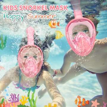 Kids Snorkel Mask Full Face with Camera Mount for Ages 2-14