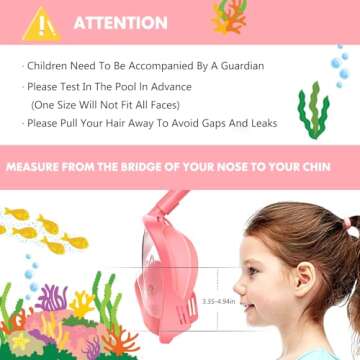 Kids Snorkel Mask Full Face with Camera Mount for Ages 2-14