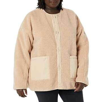 Stylish Daily Ritual Quilted Liner in Taupe - Plus Size