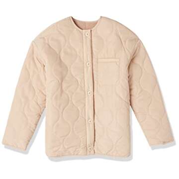 Stylish Daily Ritual Quilted Liner in Taupe - Plus Size