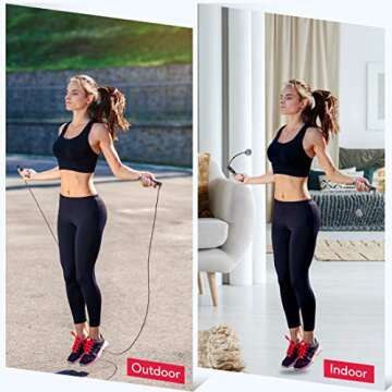 Te-Rich Weighted Jump Rope with LCD Counter for All Ages