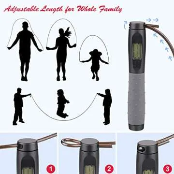 Te-Rich Weighted Jump Rope with LCD Counter for All Ages