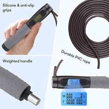 Te-Rich Weighted Jump Rope with LCD Counter for All Ages