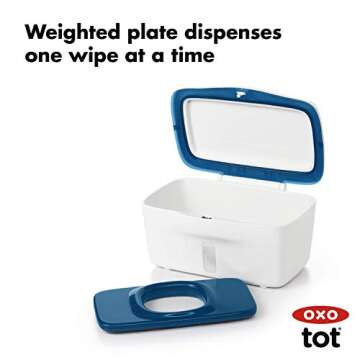 OXO Tot Perfect Pull Wipes Dispenser, Navy, 1 Count (Pack of 1)