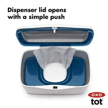 OXO Tot Perfect Pull Wipes Dispenser, Navy, 1 Count (Pack of 1)
