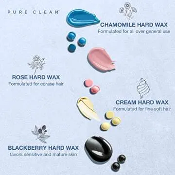 PURECLEAN Waxing kit, Hair Removal Home Wax Warmer, Hard Wax Kit with 4 Formula Hard Wax Beads for Full Body, Legs, Face, Eyebrows, Bikini Women Men At Home Waxing
