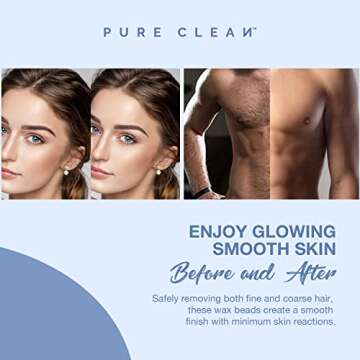 PURECLEAN Waxing kit, Hair Removal Home Wax Warmer, Hard Wax Kit with 4 Formula Hard Wax Beads for Full Body, Legs, Face, Eyebrows, Bikini Women Men At Home Waxing
