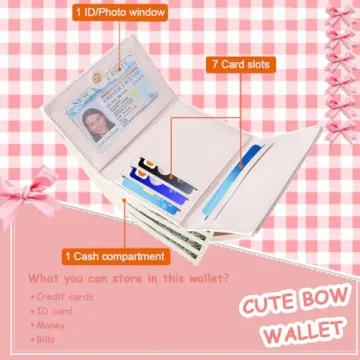 Sunwel Cute Bow Small Wallet for Women - Pink