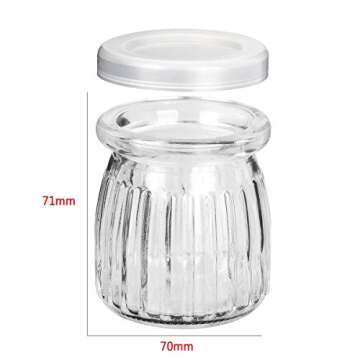 KAMOTA Glass Jars, 40 PACK 6 oz Yogurt Jars With PE Lids, Glass Pudding Jars Yogurt Jars Ideal for J...
