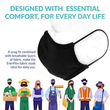 EnerPlex Comfortable 3-Ply Reusable Face Mask - Black