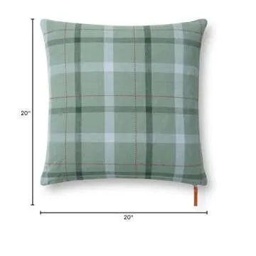 Ralph Collection 18x18 Green Plaid Pillow by Chris Loves Julia x Loloi