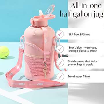 H2O Capsule - 2.2L Water Bottle with Storage Sleeve