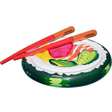 Swimline Sushi Floating Island with Doodle Chopsticks Set