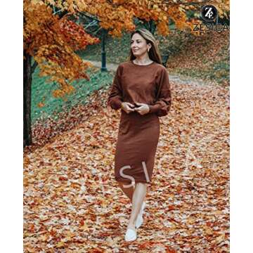 Shop ZESICA Women's Casual Two Piece Outfits Brown