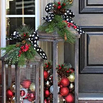 Acronde 20PCS Artificial Pine Picks Christmas Simulation Pine Needle Small Berries Pinecones for Flower Arrangements Wreaths Wedding Garden Xmas Tree Decorations (Red)