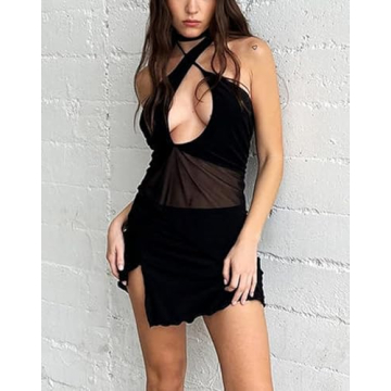 Stylish 2 Piece Ruffle Mesh Crop Top Mini Skirt Set