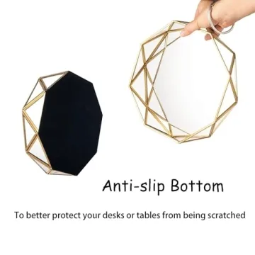 Feyarl Gold Glass Perfume Tray - Elegant Organizer for Vanity