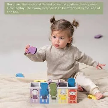 Taf Toys Bunny Sorting Stacking Pegs for Toddlers 18-36 Months