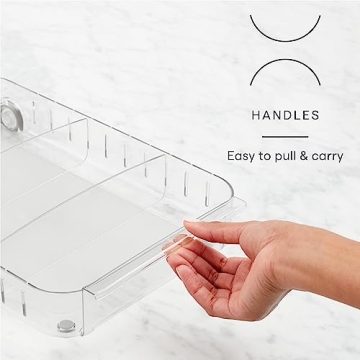 YouCopia Clear Rolling Refrigerator Organizer Bin with Handles