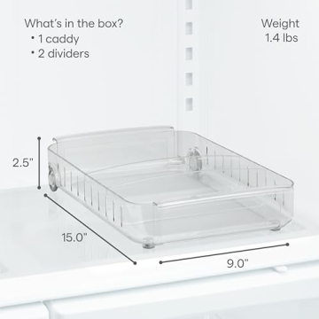 YouCopia Clear Rolling Refrigerator Organizer Bin with Handles