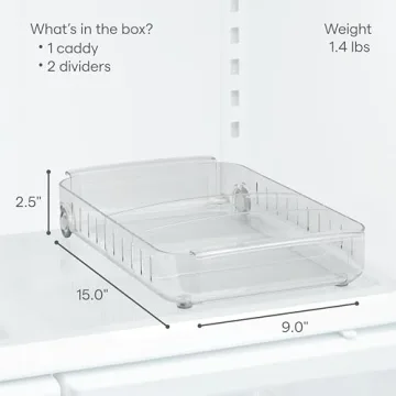 YouCopia Clear Rolling Refrigerator Organizer Bin with Handles