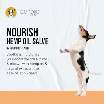 Hemp Dog Health - Nourish - Hemp Salve - Dog Paw & Nose Balm - Moisturizer for Allergies & Inflammat...