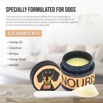 Hemp Dog Health - Nourish - Hemp Salve - Dog Paw & Nose Balm - Moisturizer for Allergies & Inflammation - Dryness Relief & Natural Paw Soother to Protect Your Dog’s Skin