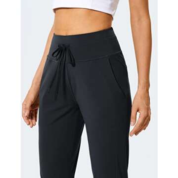 ZUTY Women's High Waisted Joggers Pants Sweatpants with Pockets for Athletic Running Casual Tapered Track Pants for Workout Black XL