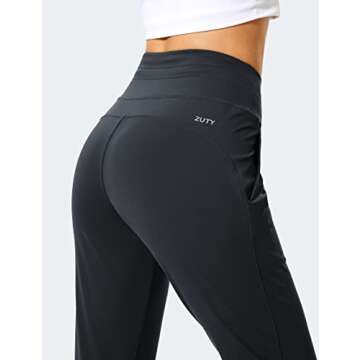 ZUTY Women's High Waisted Joggers Pants Sweatpants with Pockets for Athletic Running Casual Tapered Track Pants for Workout Black XL