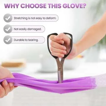 Elgood Reusable Dishwashing Cleaning Gloves with Latex free, Cotton lining,Kitchen Gloves 2 Pairs,Purple+blue large