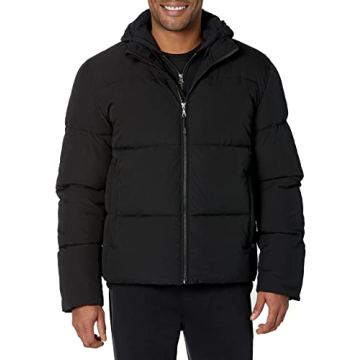 Amazon Essentials Men's Mock Neck Heavyweight Puffer Coat (Available in Big & Tall), Black, X-Small