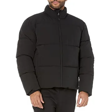 Amazon Essentials Men's Mock Neck Heavyweight Puffer Coat (Available in Big & Tall), Black, X-Small