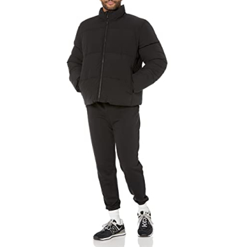 Amazon Essentials Men's Mock Neck Heavyweight Puffer Coat (Available in Big & Tall), Black, X-Small